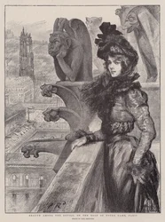 Beauté parmi les diables, sur le toit de Notre-Dame, Paris